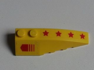 Lego Wedge 6 x 2 Right with Red Arrow and 4 Red Stars Pattern (Stickers) - Set 7712