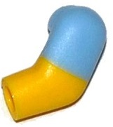 Lego Arm, Left with Molded Bright Light Blue Short Sleeve  Pattern / Yellow