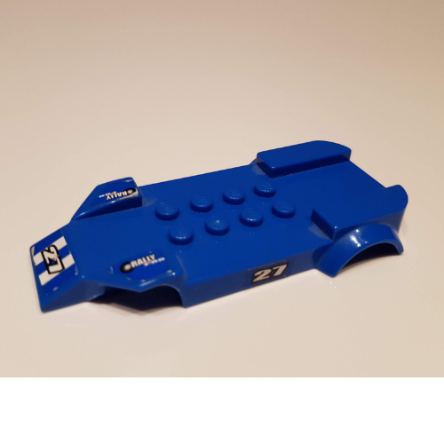 Lego Vehicle Base, 4 x 10 with Mudguards, Fast Food Racer, with Sloped Front / Blue