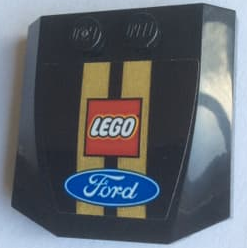 Lego Wedge 4 x 4 x 2/3 Triple Curved with Lego and Ford Logos Pattern (Sticker) - Set 75884