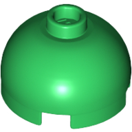 Lego Brick Round 2 x 2 Dome Top, Blocked Open Stud, Bottom Axle Holder / Green