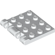 Lego Hinge Plate 3 x 4 Locking Dual 2 Finger, 9 Teeth / White