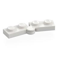 Lego Hinge Plate 1 x 4 Swivel Top / Base - Hollow Clip [Complete Assembly] / White