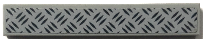 Lego Tile 1 x 6 with Light Bluish Gray Tread Plate Pattern (Sticker) - Set 76131