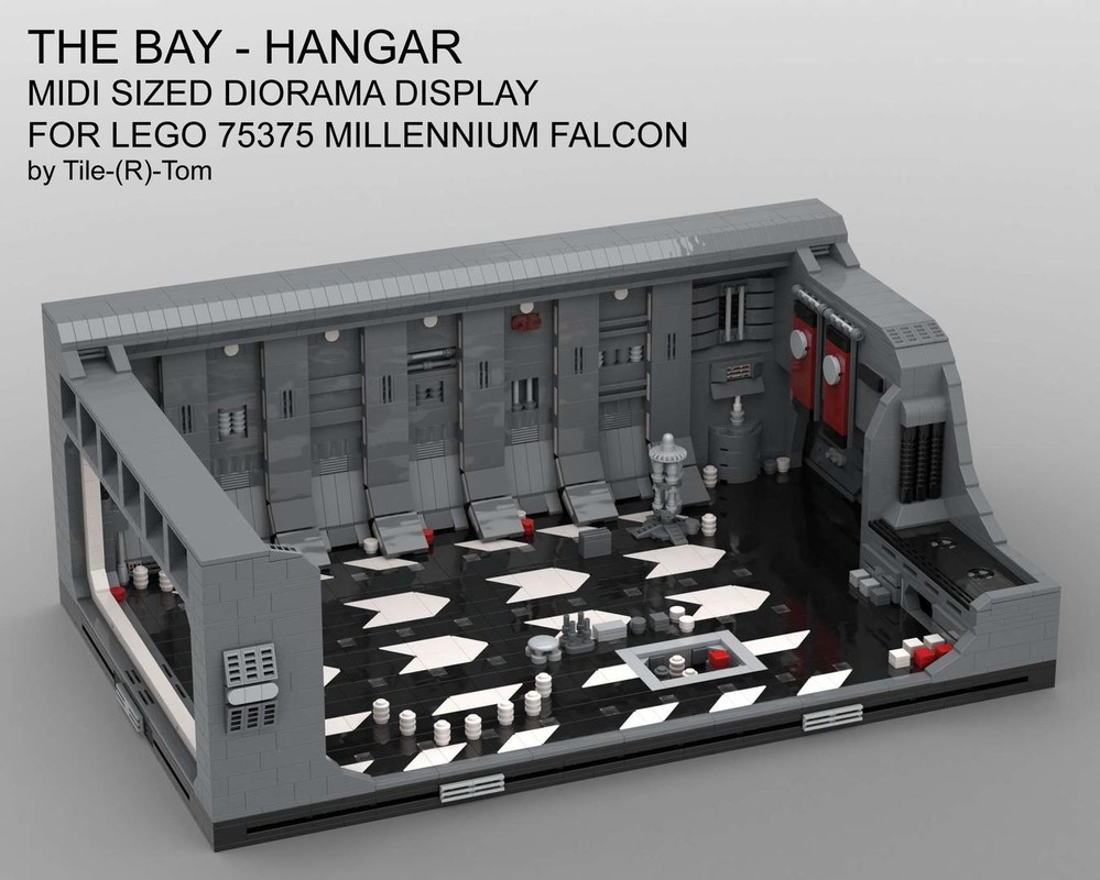 Lego The Bay - Midi Sized Hangar Diorama Display for 75375 Falcon