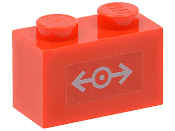 Lego Brick 1 x 2 with Light Bluish Gray Train Logo Small Pattern (Sticker) - Set 7897