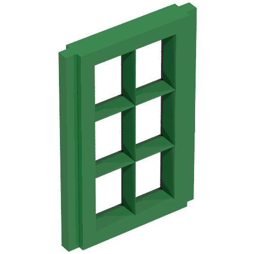 Lego Window Pane 1 x 2 x 3 for Slotted Bricks / Green