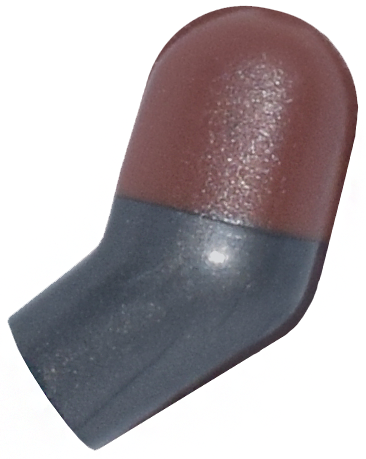 Lego Arm, Left with Molded Reddish Brown Short Sleeve Pattern / Pearl Dark Gray