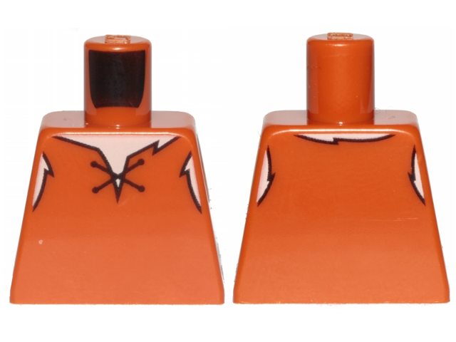 Lego Torso Tie String Tunic Pattern (Barney Rubble) / Dark Orange