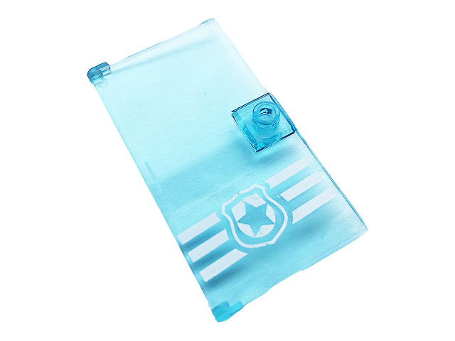 Lego Door 1 x 4 x 6 with Stud Handle with Police Badge and 3 White Stripes Pattern (Sticker) - Set 60141