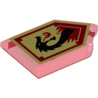 Lego Tile Special 2 x 3 Pentagonal with Nexo Power Shield Print - Lava Dragon