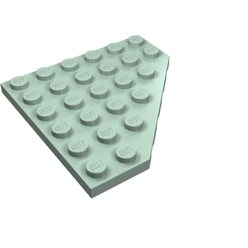 Lego Wedge Plate 6 x 6 Cut Corner / Sand Green
