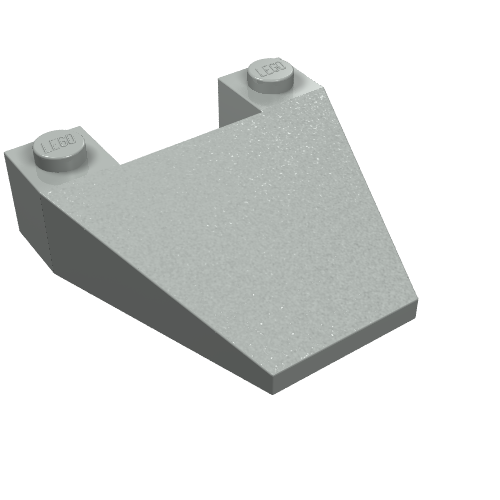 Lego Brick Wedged, Sloped 4 x 4 Taper / Light Gray
