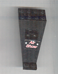 Lego Wing Plate Bi-level 8 x 4 and 2 x 3 1/3 Down with Red Air Show and Two White Stars on Black Background Pattern (Sticker) - Set 6582