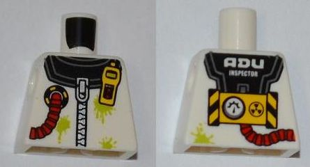 Lego Torso Safety Zip Suit with 'ADU INSPECTOR' Back Pattern / White