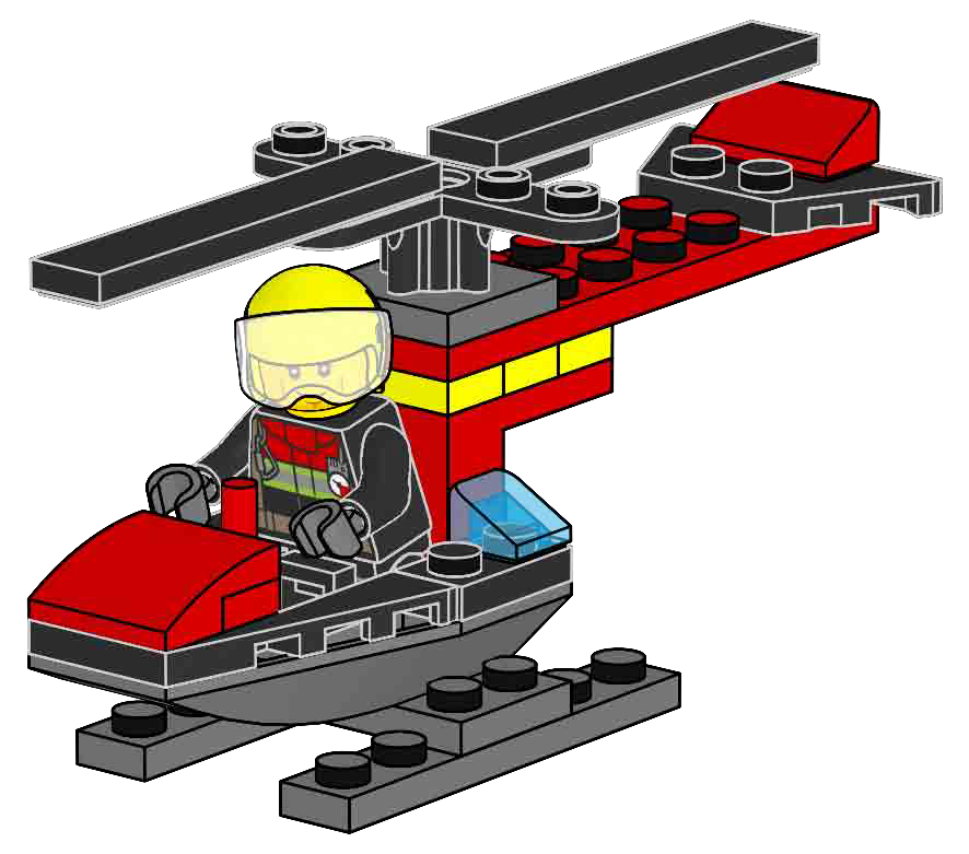 Lego Firefighter with Helicopter