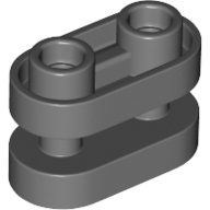 Lego Brick Special 1 x 2 Rounded with Center Bars / Dark Bluish Gray