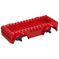 Lego Vehicle Base 8 x 16 with Wheel Arches, Front and Side Studs, and 4 x 14 Recessed Studded Section, 5 Holes / Red