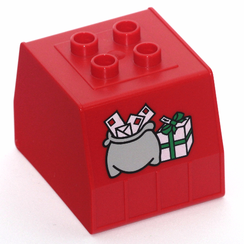 Lego Duplo Train Freight Container with Mail Bag and Box Print / Red