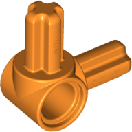 Lego Technic Pin Connector Hub with 2 Perpendicular Axles / Orange