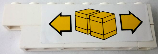 Lego Stickered Assembly 8 x 1 x 2 with Yellow Boxes and Arrows Pattern Model Right Side (Sticker) - Set 6377