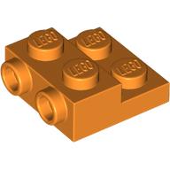 Lego Plate Special 2 x 2 x 2/3 with Two Studs On Side and Two Raised [Half Hollow Anti-stud] - Updated Version / Orange