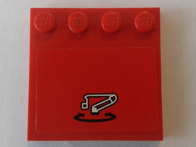 Lego Tile, Modified 4 x 4 with Studs on Edge with Crane Rotating Movement Pattern (Sticker) - Set 8289