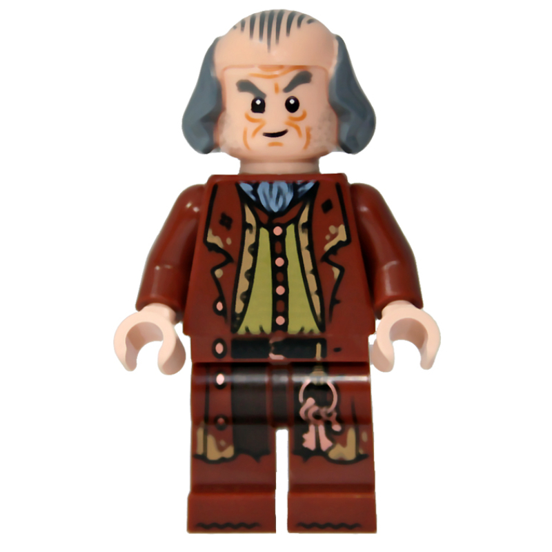 Lego Argus Filch, Bald Top, Reddish Brown Jacket