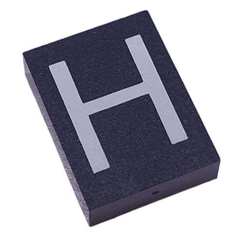 Lego Modulex Tile 3 x 4 with White 'H' Print, without Internal Supports / Modulex Tile Gray