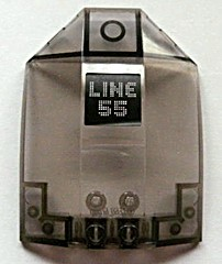 Lego Windscreen 8 x 6 x 2 Curved Sloped Sides with 'LINE 55' Pattern (Sticker) - Set 8404