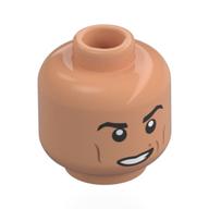 Lego Minifig Head Cristiano Ronaldo, Black Eyebrows, Cheek Lines, Grin with Teeth / Open Mouth Scream / Nougat