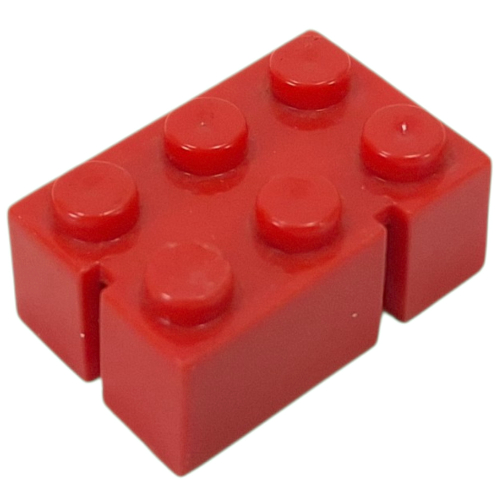 Lego Brick 2 x 3 with 2 Slots Right / Red
