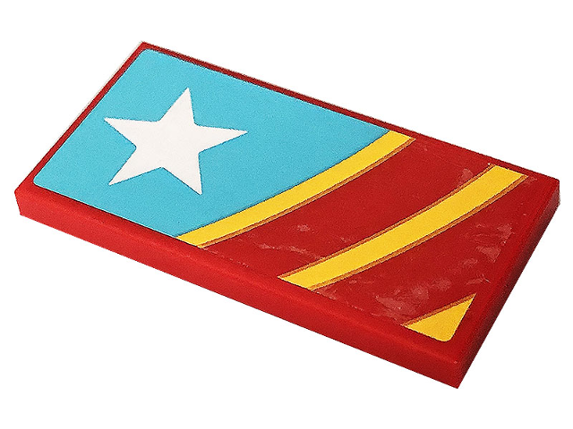 Lego Tile 2 x 4 with Star and Stripes Pattern (Sticker) - Set 41232