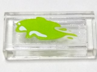 Lego Tile 1 x 2 with Lime Liquid Pattern (Sticker) - Set 70165