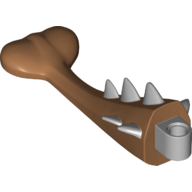 Lego Animal Body Part, Dinosaur, Ankylosaurus Tail with Light Bluish Gray Spikes / Medium Nougat