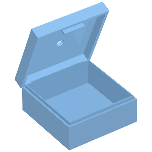 Lego Box 3.5 x 3.5 x 1.3 with Hinged Lid / Medium Blue
