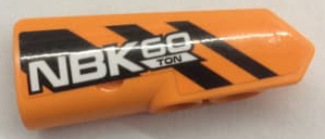 Lego Technic, Panel Fairing #22 Very Small Smooth, Side A with 'NBK60 TON' and Black Stripes Pattern (Sticker) - Set 42062