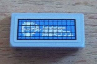 Lego Slope 30 1 x 2 x 2/3 with Radar Screen Pattern (Sticker) - Set 8424 / Light Bluish Gray