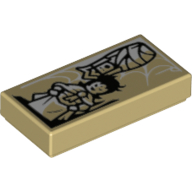 Lego Tile 1 x 2 with Minifigure and Baby with Webbing Background Print