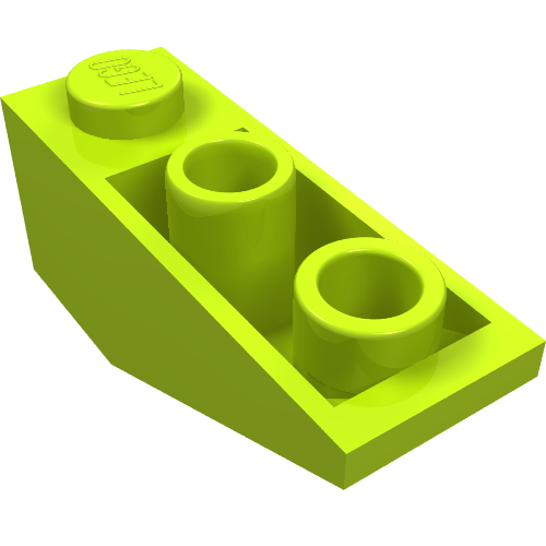 Lego Brick Sloped Inverted 34° 3 x 1 without Internal Stopper / Lime