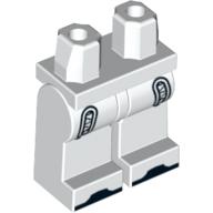Lego Hips and White Legs with Black Zipper Pockets and Black Shoes Print / White
