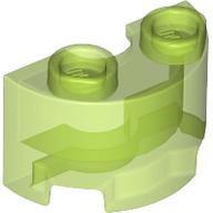 Lego Brick Round, Half 1 x 2 / Trans-Bright Green