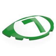 Lego Brick Round 3 x 6 Half Circle with Bright Green 'L' in White Circle Print