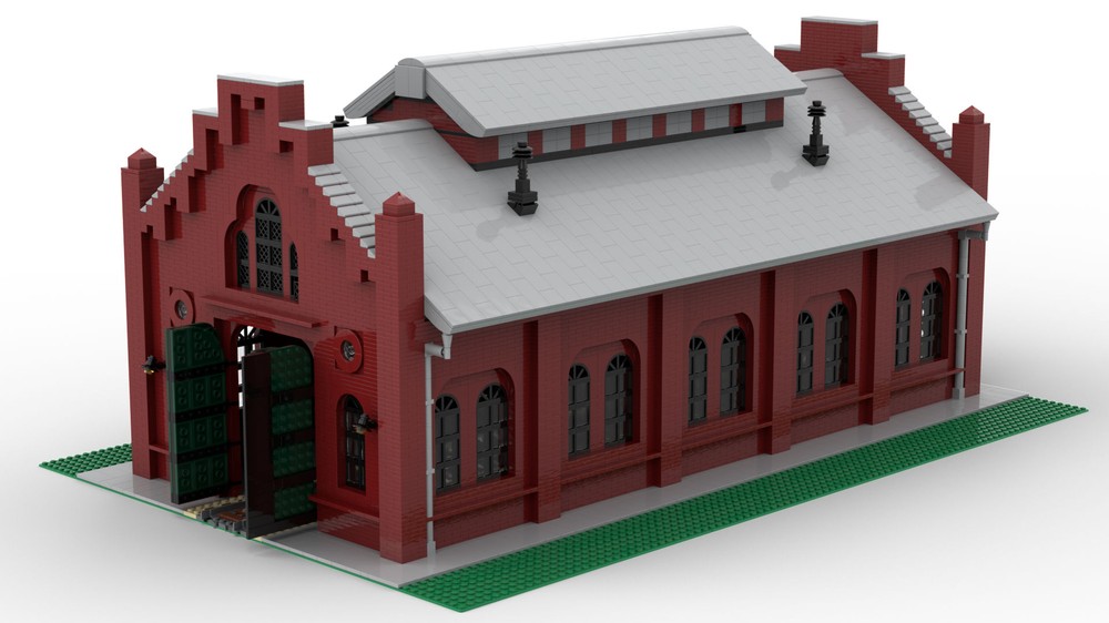 Lego Entrepôt pour locomotives - Engine House - Maschinenhaus - MOC