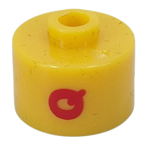 Lego Pen Bead, Round Long, Flat Edge with Red 'Q' Print