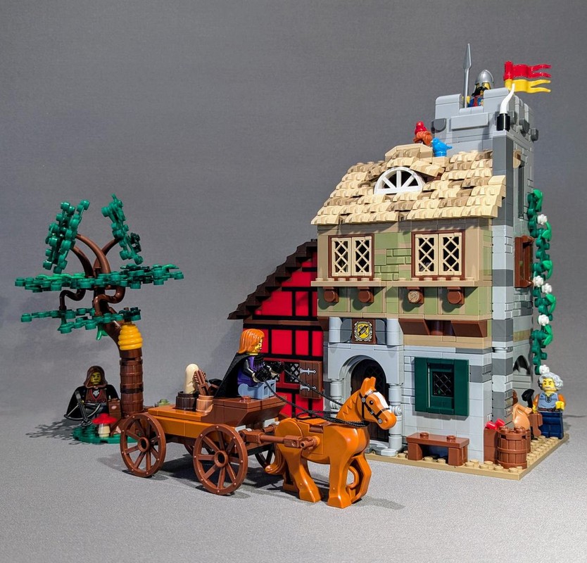 Lego Medieval Carpenter's House with Watchtower and Stables