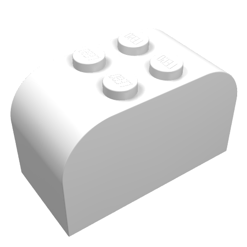 Lego Brick Curved 2 x 4 x 2 Double [Plain] / White