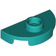 Lego Plate Round 1 x 2 Half Circle with Stud (Jumper) / Dark Turquoise