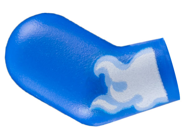 Lego Arm, Right with White and Bright Light Blue Flames Pattern / Blue
