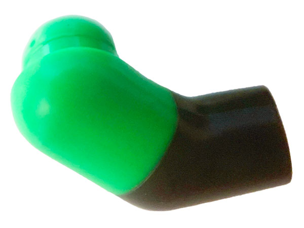 Lego Arm, Right with Molded Bright Green Short Sleeve  Pattern / Black